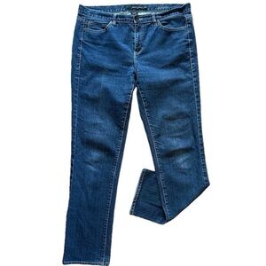 ✨ Calvin Klein Mid-Rise Skinny Jeans Size 14 Dark Wash Stretch Denim